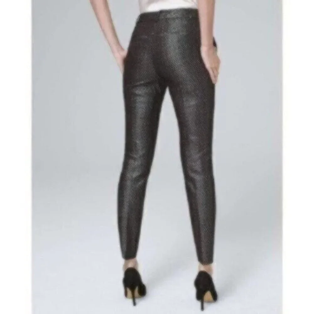 NWT White House Black Market Metallic-Jacquard Slim Ankle Pants - Picture 3 of 6